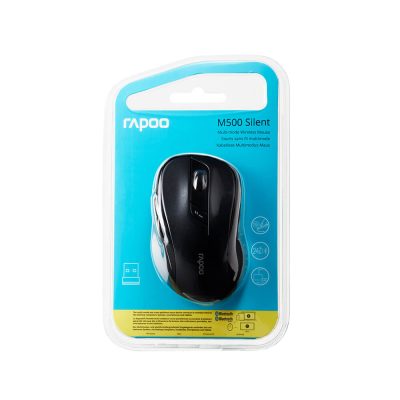 Rapoo Multi-mode Wireless Silent Optical Mouse M500- Black- BT/2.4Ghz