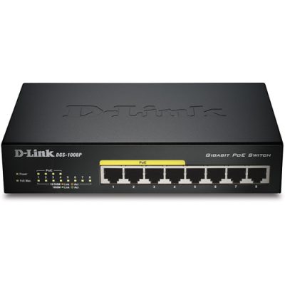 D-Link 8-Port Gigabit Desktop Switch (DGS-1008P)