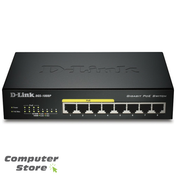 D-Link 8-Port Gigabit Desktop Switch (DGS-1008P)