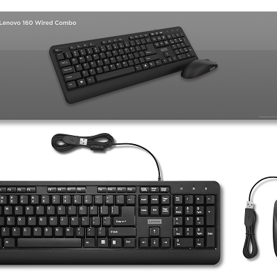 Lenovo 160 Wired Combo Keyboard and Mouse