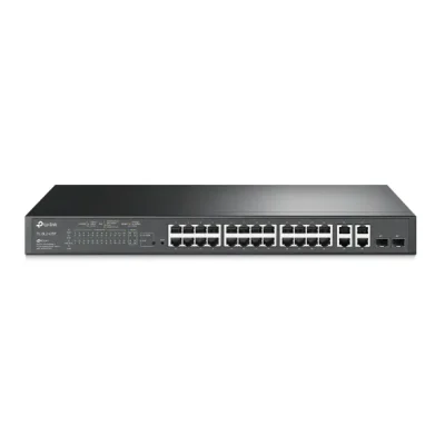 TP LINK JetStream 24-Port 10/100Mbps + 4-Port Gigabit Smart Switch with 24-Port PoE+