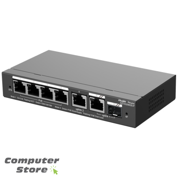 Ruijie 6-Port Gigabit Smart Cloud Managed PoE Switch - Image 2