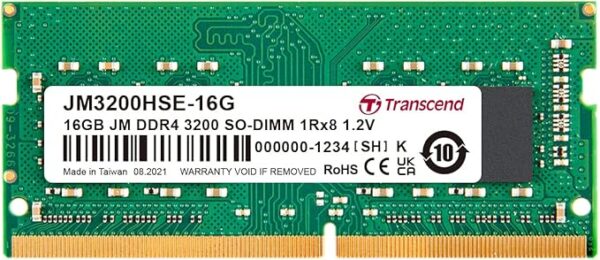 TRANSCEND 16GB JM DDR4 3200 SO-DIMM 1Rx8 2Gx8 CL22 1.2V