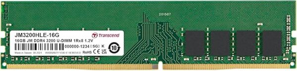 TRANSCEND 16GB JM DDR4 3200 U-DIMM 1Rx8 2Gx8 CL22 1.2V