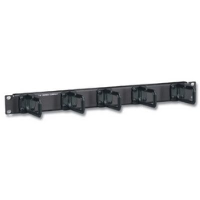 Siemon Cable Manager, Single Sided, 1U, Black, (5) S143 Hangers