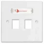 Siemon 10GMX-BFP-02-02 10GMX CAT 6A BRITISH FACEPLATE S-GANG, 2-PORT