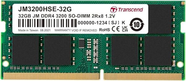 Transcend 32GB JM DDR4 3200 SO-DIMM 2Rx8 2Gx8 CL22 1.2V